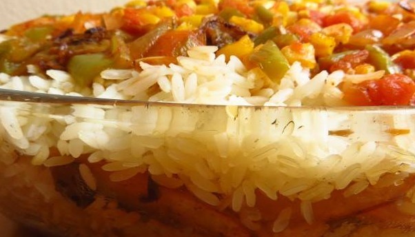 طريقة تحضير صينية الأرز بالخضروات 