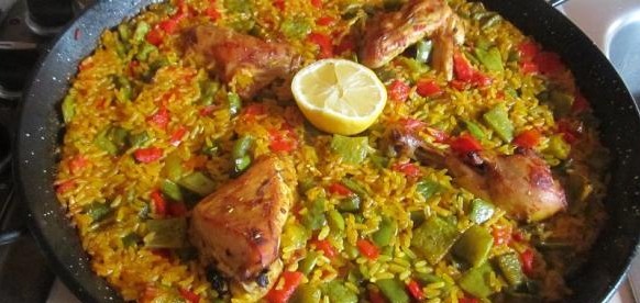 الأرز المغربي بالدجاج والحمص للعزومات 