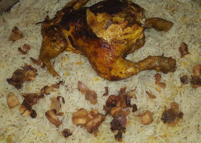 الدجاج المحشي بالفقع والأرز بأسهل طريقة